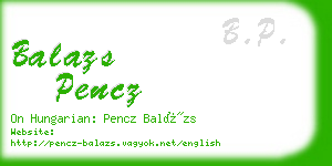balazs pencz business card